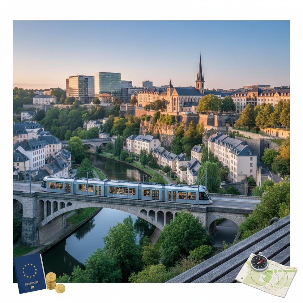 Lüksemburg Şehri'nden panoramik bir şehir manzarası