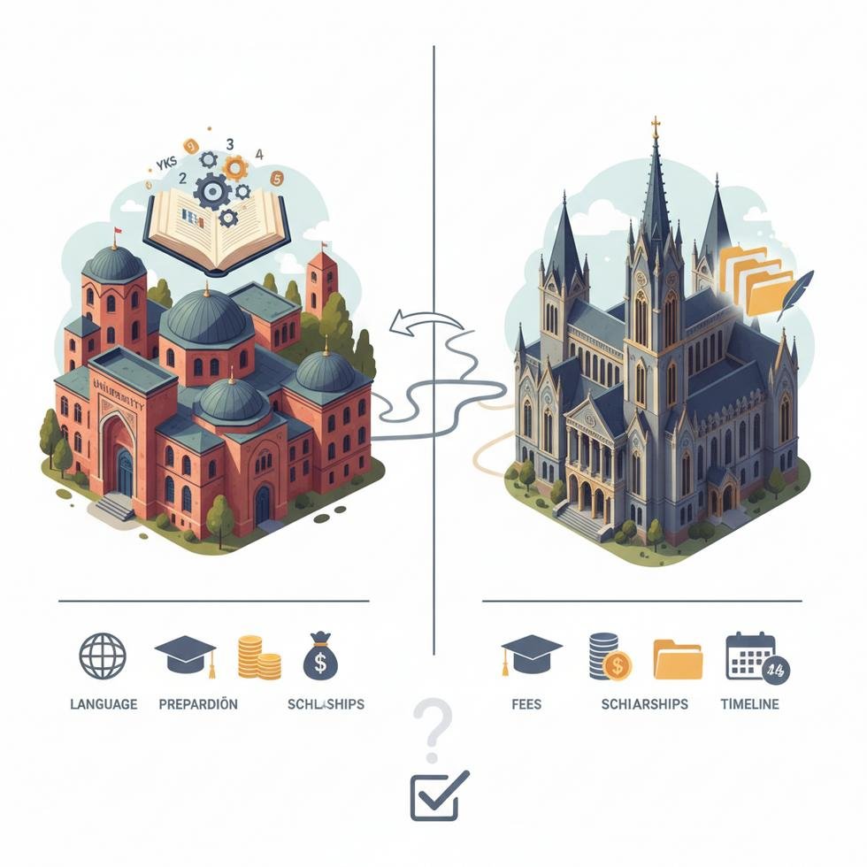 Macaristan ve Türkiye üniversite giriş sistemlerine dair karşılaştırma tablosu ve öğrenim ücretleri