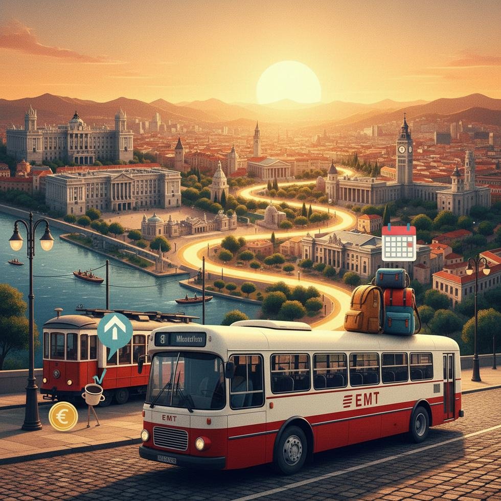 Madrid şehrinden panoramik manzara ve turistik mekanlar