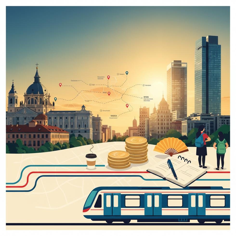 Madrid şehir manzarası ve turistik bölgeler