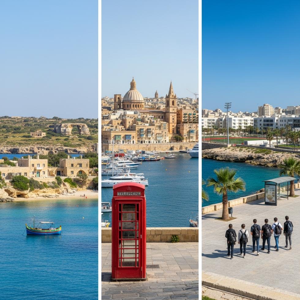 Malta'da Gozo, Valletta ve Pembroke şehirlerini karşılaştıran tablo