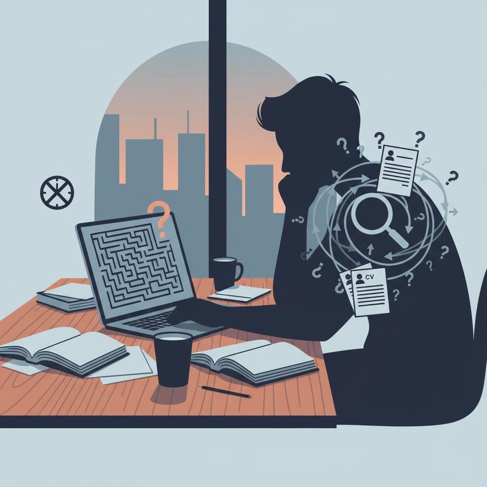 Young man facing job search difficulties