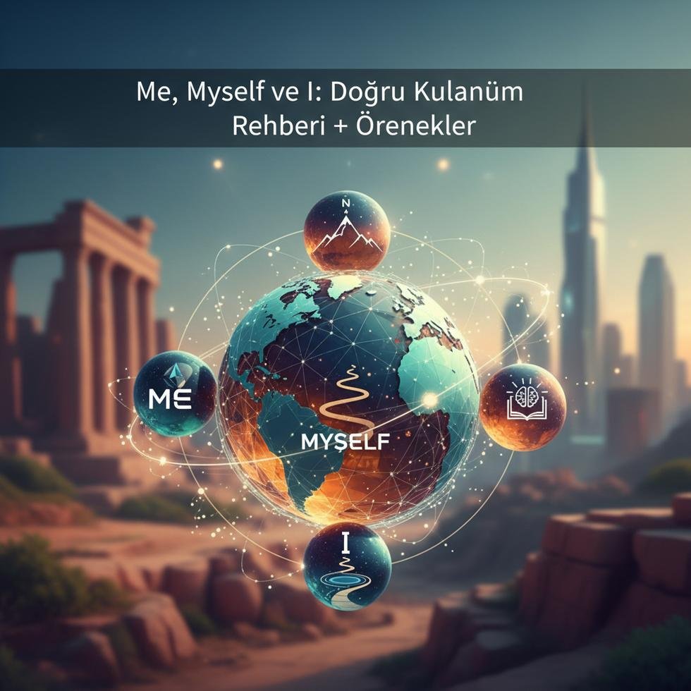 Me, myself ve I zamirlerinin doğru kullanımı hakkında İngilizce rehber görseli