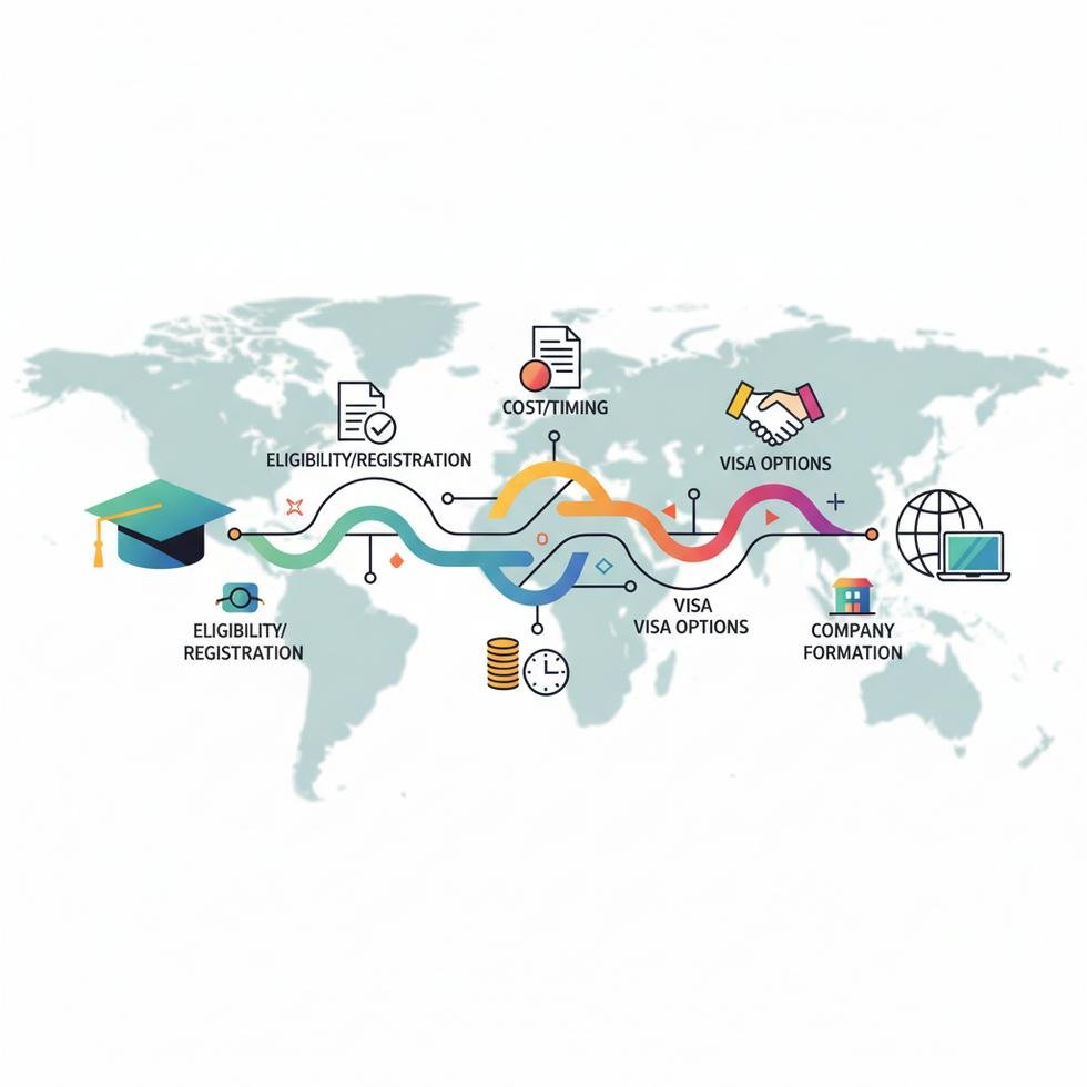 Mezuniyet sonrası freelance ve girişimcilik sürecini anlatan infografik