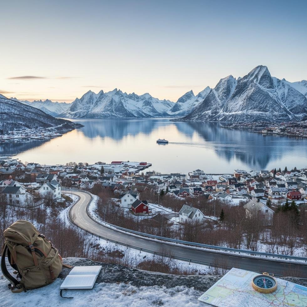 Molde’nin fiyort manzarası ve şehir görünümü