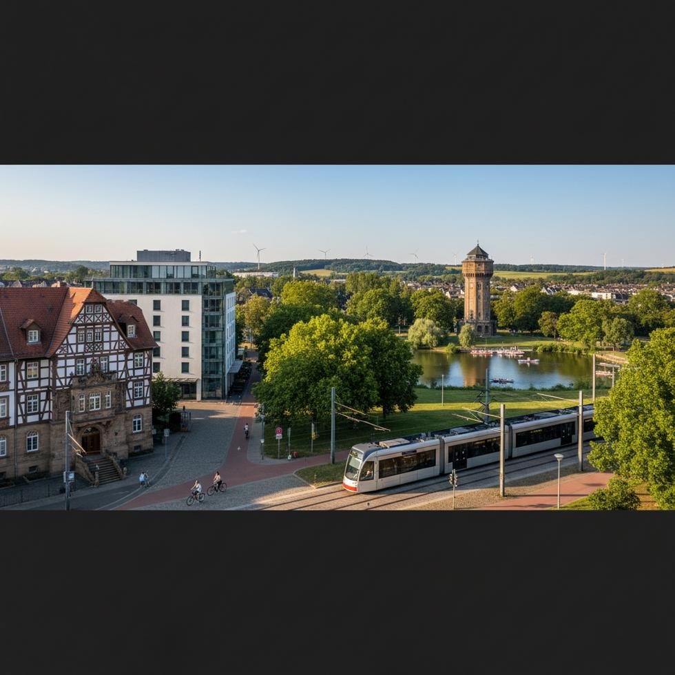 Mönchengladbach şehir merkezine ait bir sokak görüntüsü