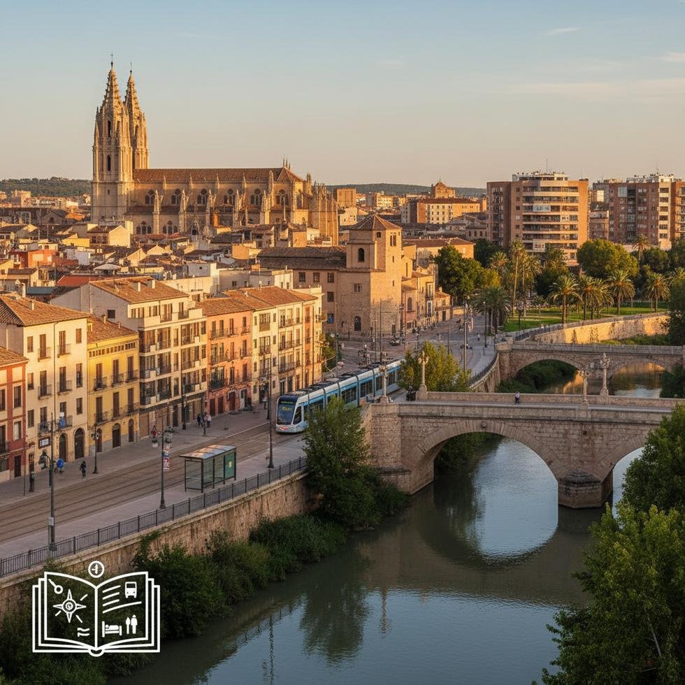 Murcia şehir merkezi ve tarihi yapılar manzarası