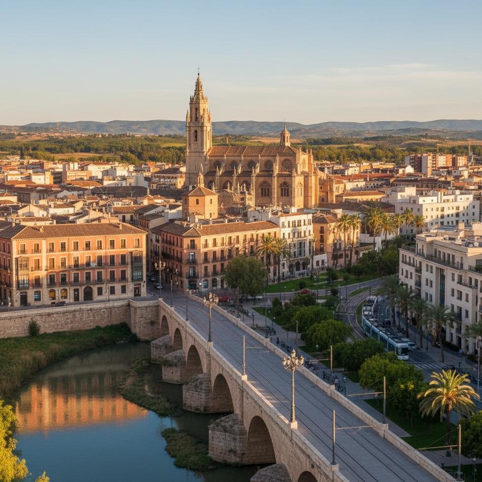 Murcia şehrinin tarihi ve modern bölgeleri, öğrenciler için konaklama alanları
