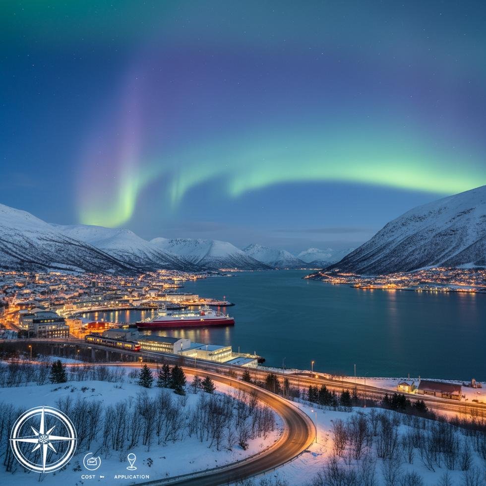 Narvik şehrinin doğal ve kentsel manzarası