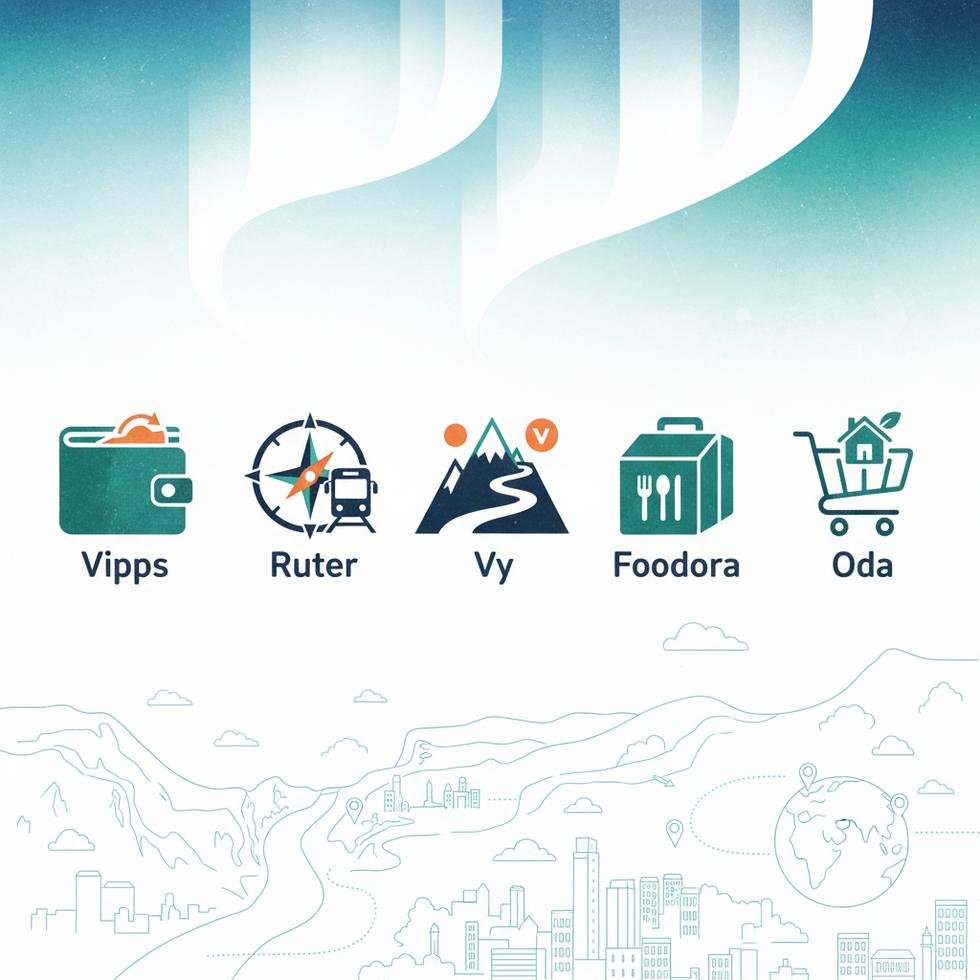 Norveç'te öğrenci ve gezginler için temel uygulamalardan ekran görüntüleri