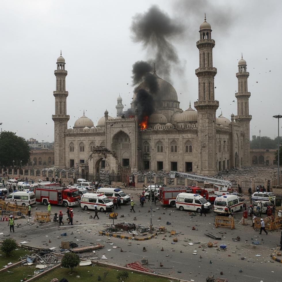 Patlama sonrası cami çevresinde kurtarma ekipleri