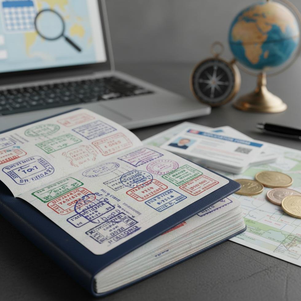 Pasaport sayfaları dolmuş bir Türk pasaportu görseli