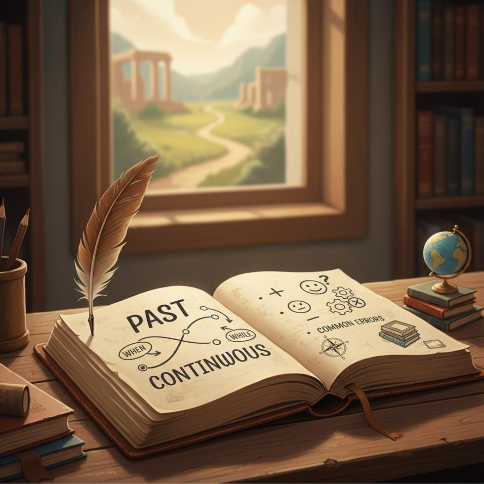 Past Continuous Tense anlatımı içeren İngilizce eğitim rehberi görseli