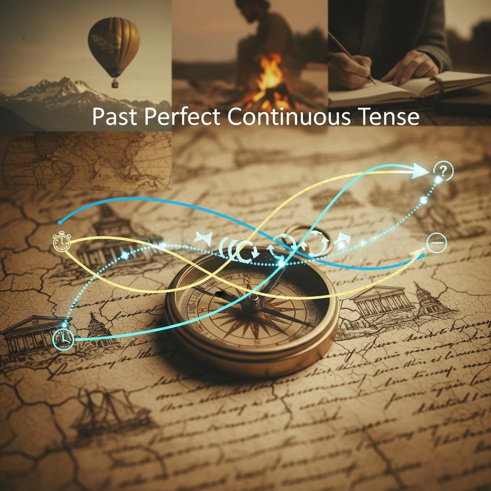 Past Perfect Continuous zaman yapısını anlatan İngilizce çalışma notları