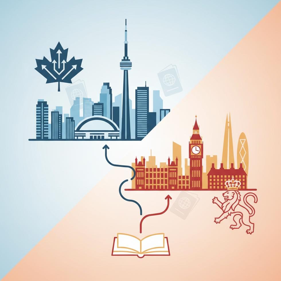 Kanada ve İngiltere post-study work programları hakkında bilgi tablosu