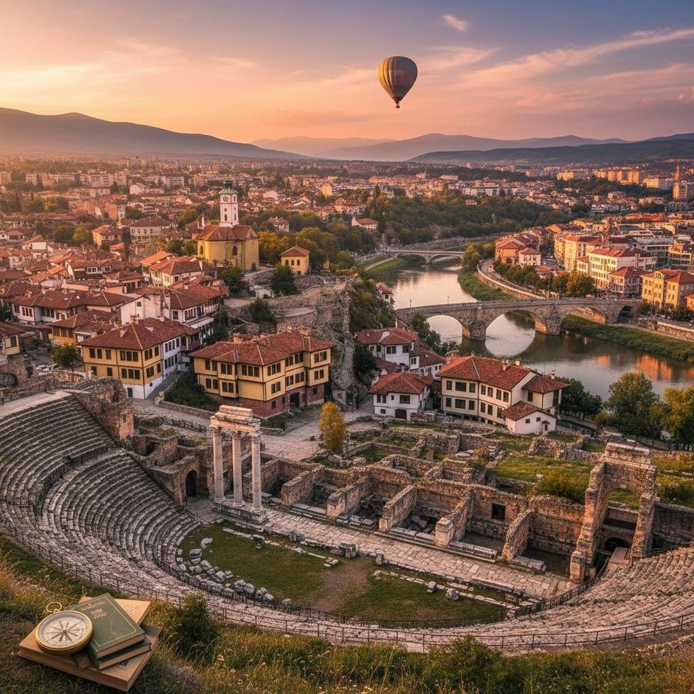 Plovdiv şehrinin tarihi bölgeleri ve sokakları