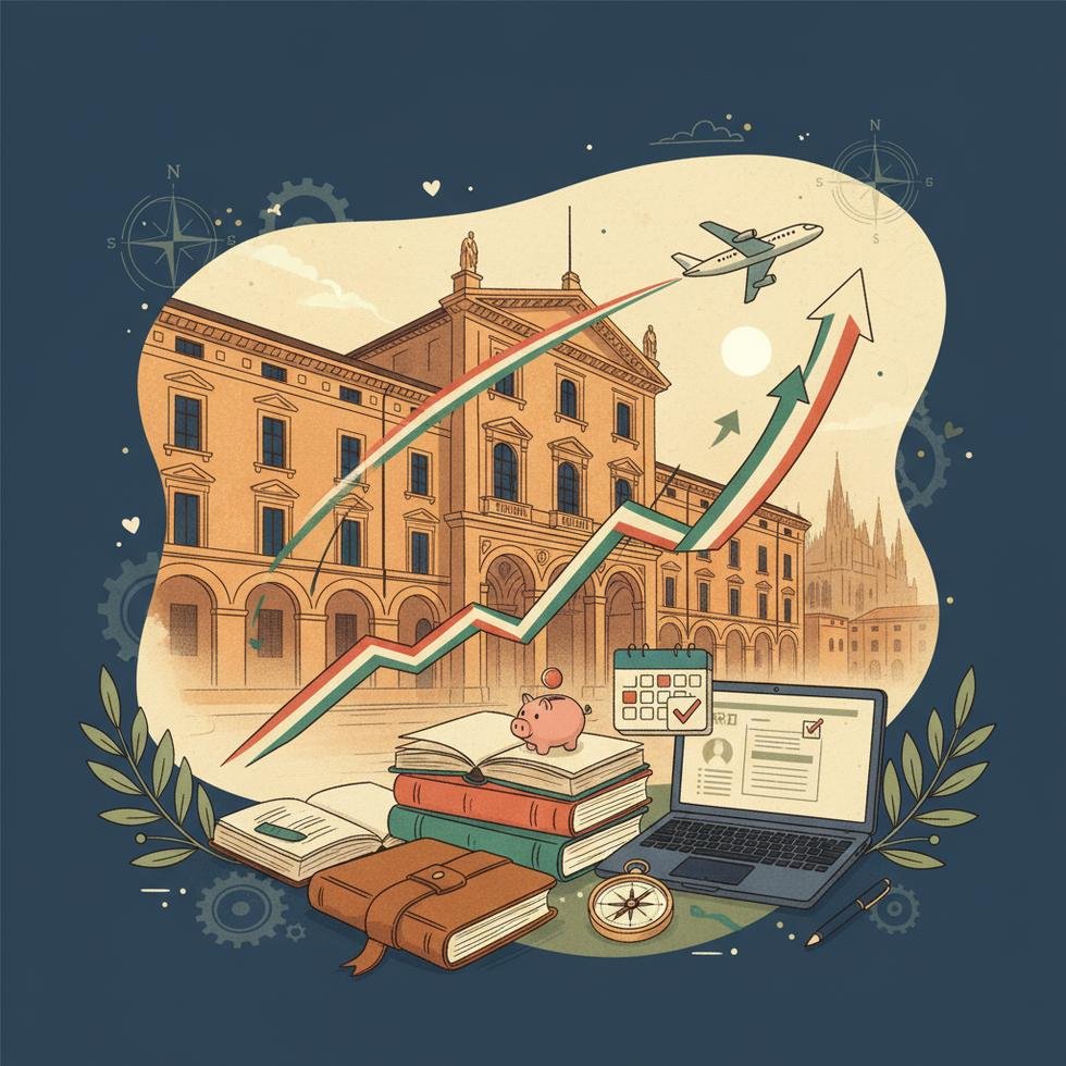 Politecnico di Milano kampüsünde bir mühendislik öğrencisi