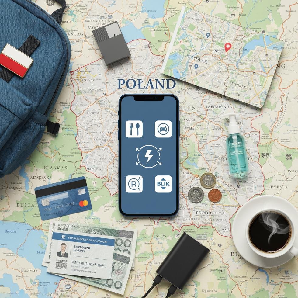 Polonya’da öğrenciler için önerilen dijital uygulamaların logosu ve kullanım sahneleri