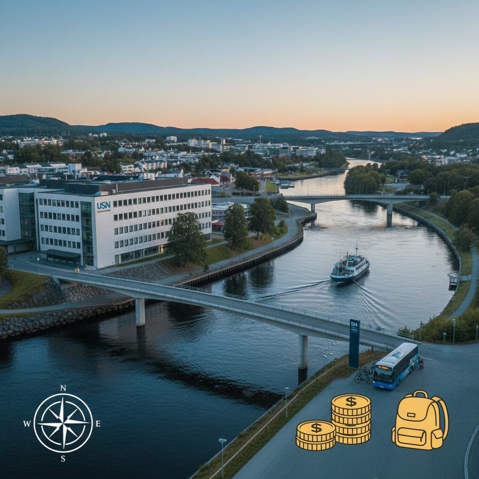 Porsgrunn'da öğrenci hayatı ve kampüs görünümü