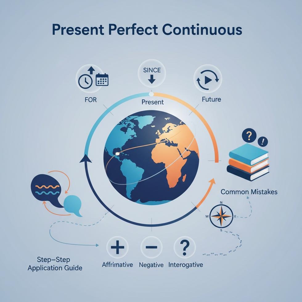 Present Perfect Continuous zamanı anlatan infografik örneği