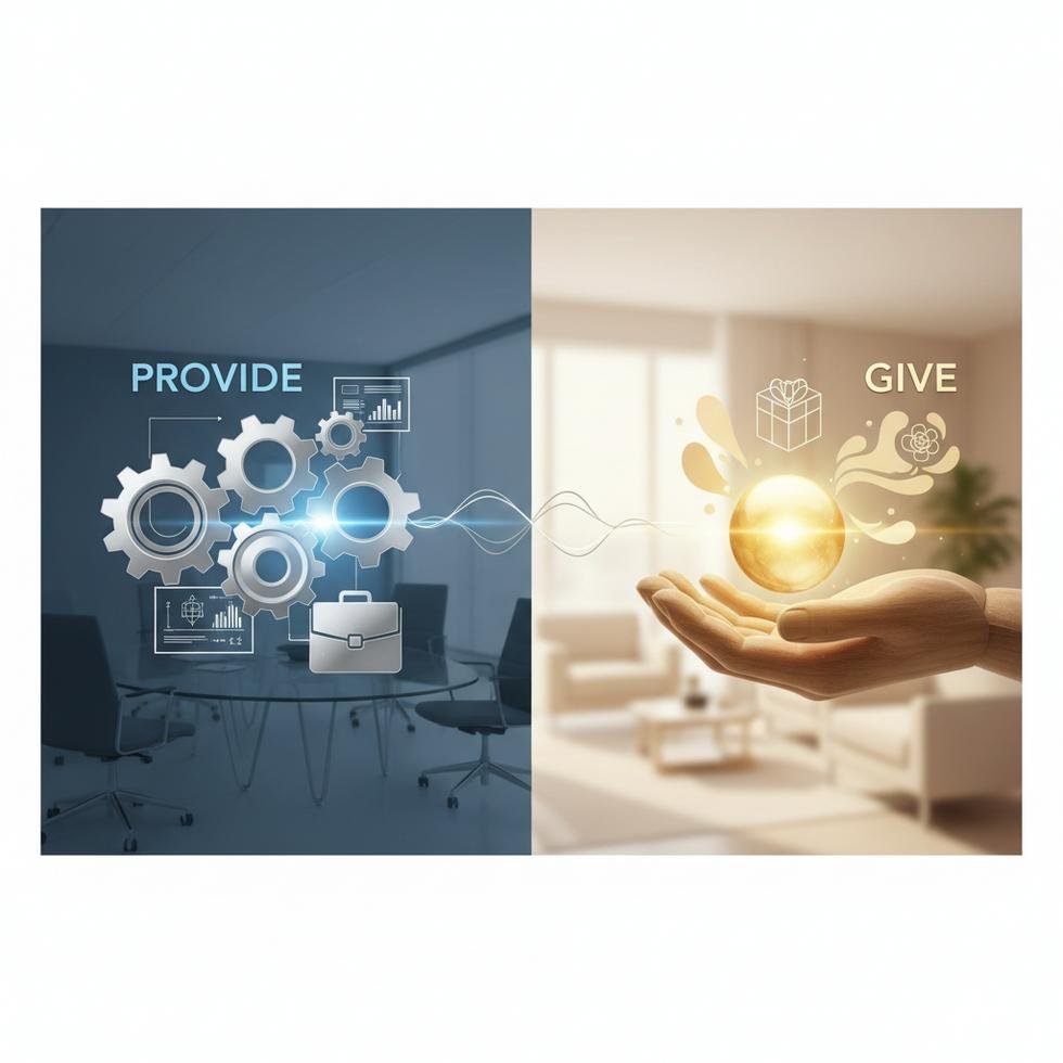 Provide ve Give fiillerinin doğru kullanımı ve kurumsal ton rehberi görseli