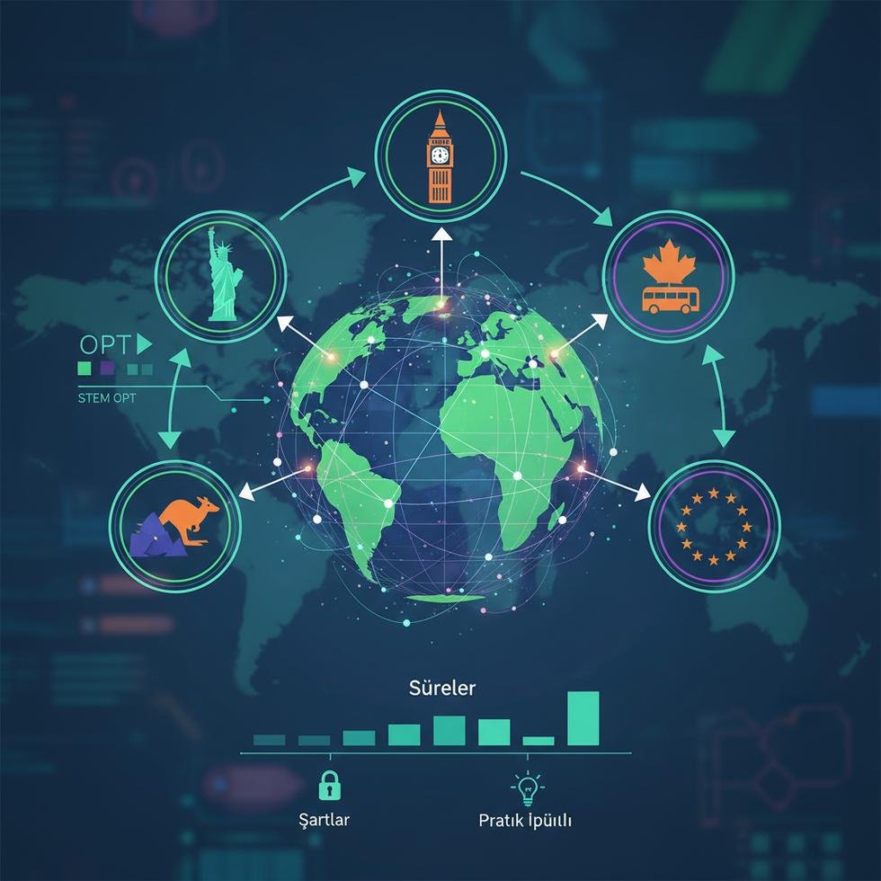 STEM mezunları için PSW ve OPT sürelerinin ülkelere göre karşılaştırması