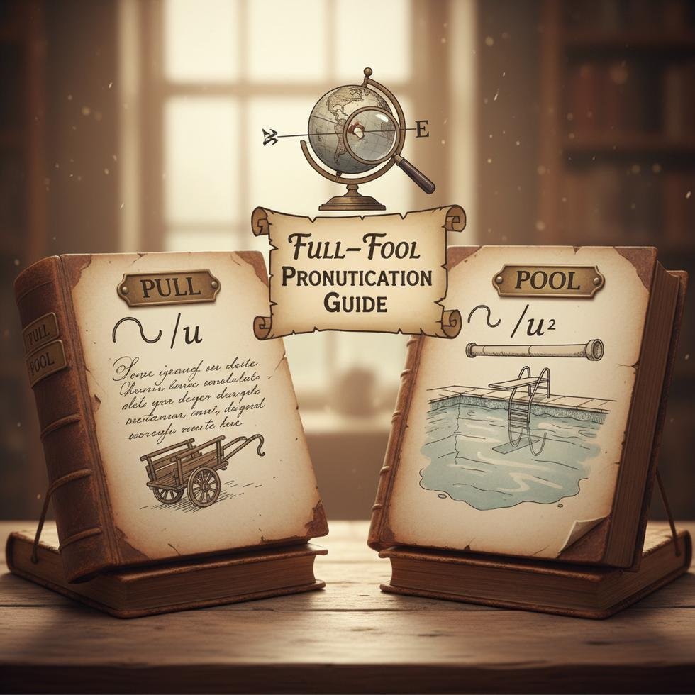 /ʊ/ ve /uː/ ses farkını anlatan telaffuz rehberi görseli