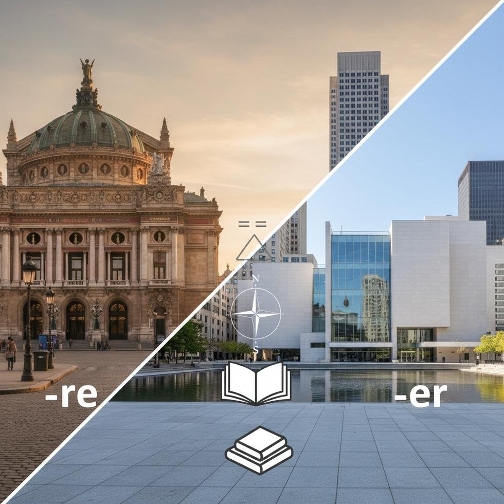 İngiliz ve Amerikan İngilizcesinde -re ve -er yazım farkı örnekleri