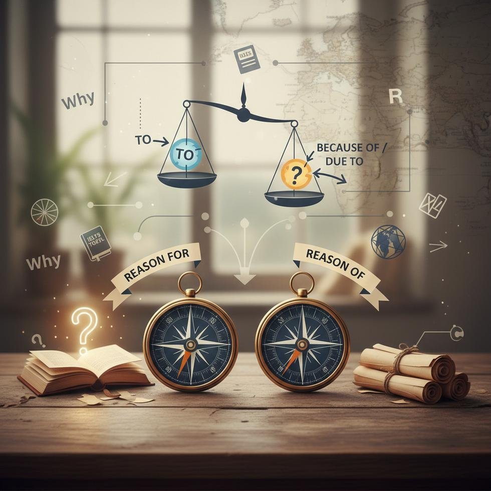 Reason For ve Reason Of ifadelerinin İngilizce kullanımını gösteren grafik