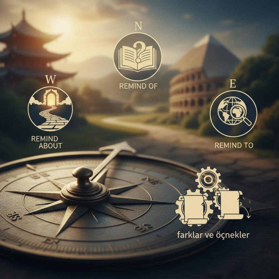 Remind Of, About ve To ifadelerinin İngilizce doğru kullanımı