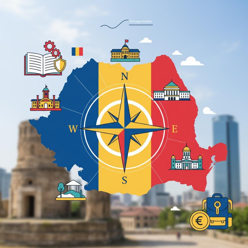 Romanya’da LGBTQ+ yaşam ve öğrenci hayatını simgeleyen renkli şehir manzarası