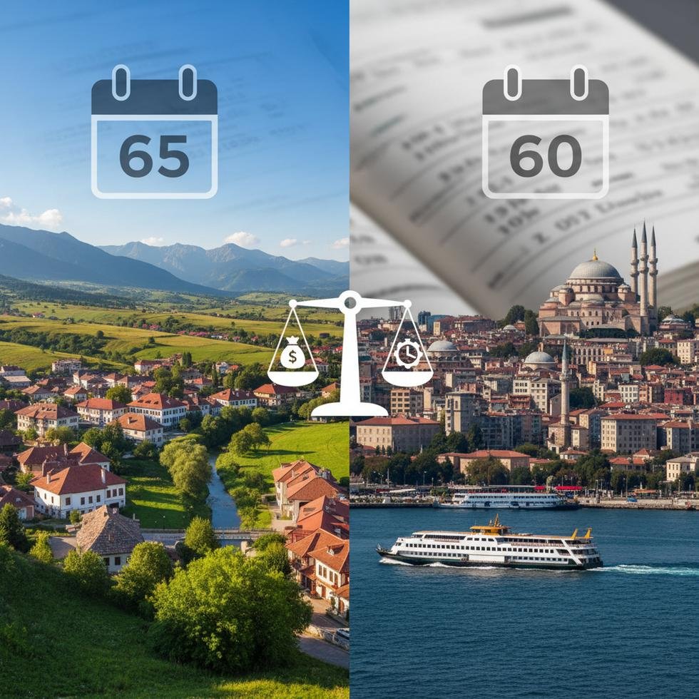 Romanya ve Türkiye emeklilik sistemlerini karşılaştıran grafik ve tablolar