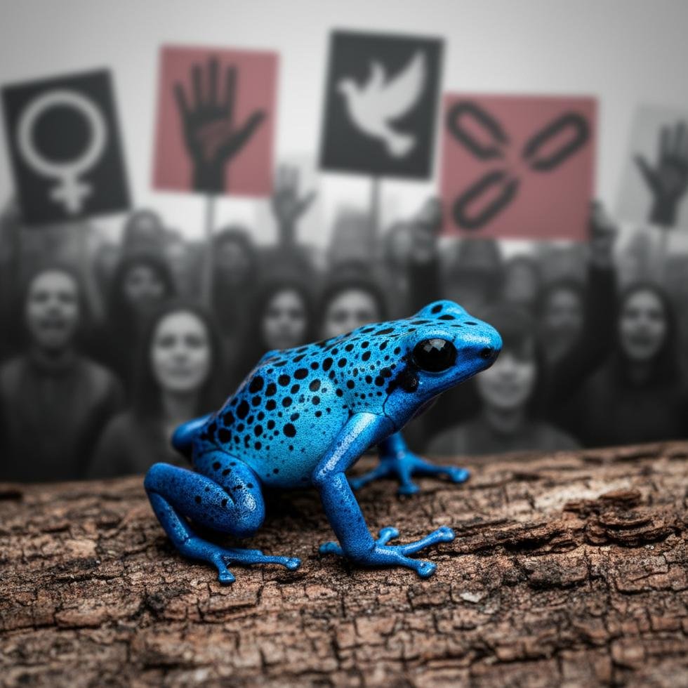 Dart frog representing toxin used in political poisoning case