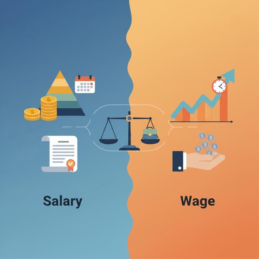 Salary ve wage arasındaki farkları gösteren grafik