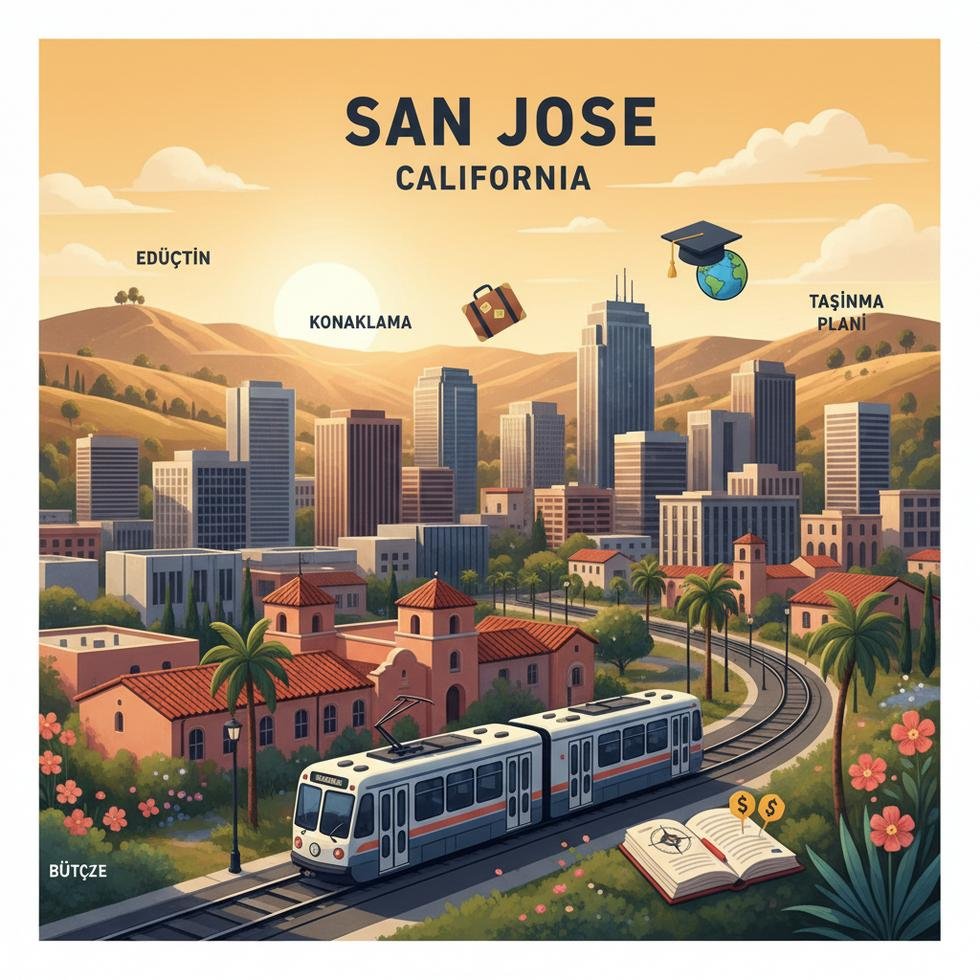 San Jose şehir merkezinde toplu taşıma ve konaklama bölgeleri
