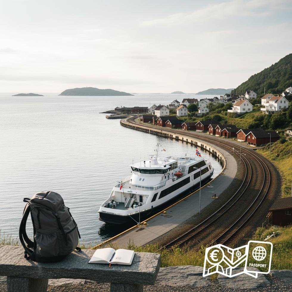 Norveç Sandefjord sahil ve liman manzarası