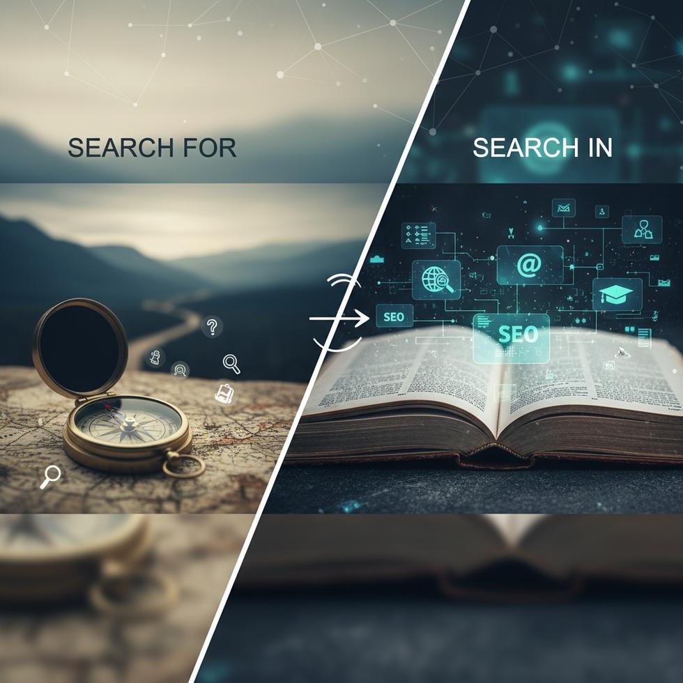 İngilizce 'search for' ve 'search in' ifadelerinin kullanımı