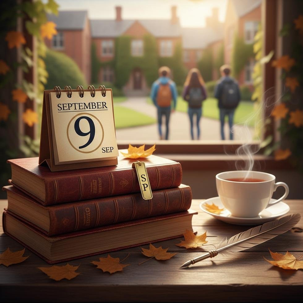 Eylül ayını temsil eden İngilizce takvim sayfası