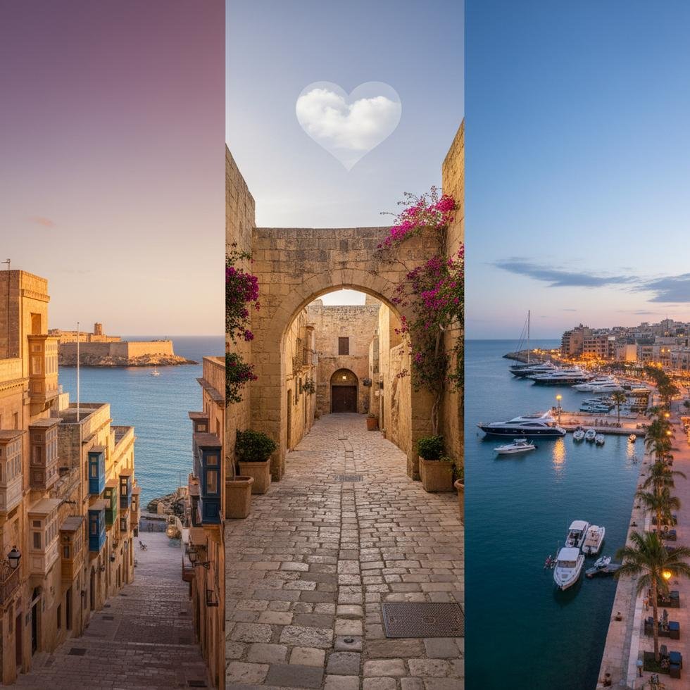 Malta sevgililer gününde romantik mekanlarda gün batımı manzarası