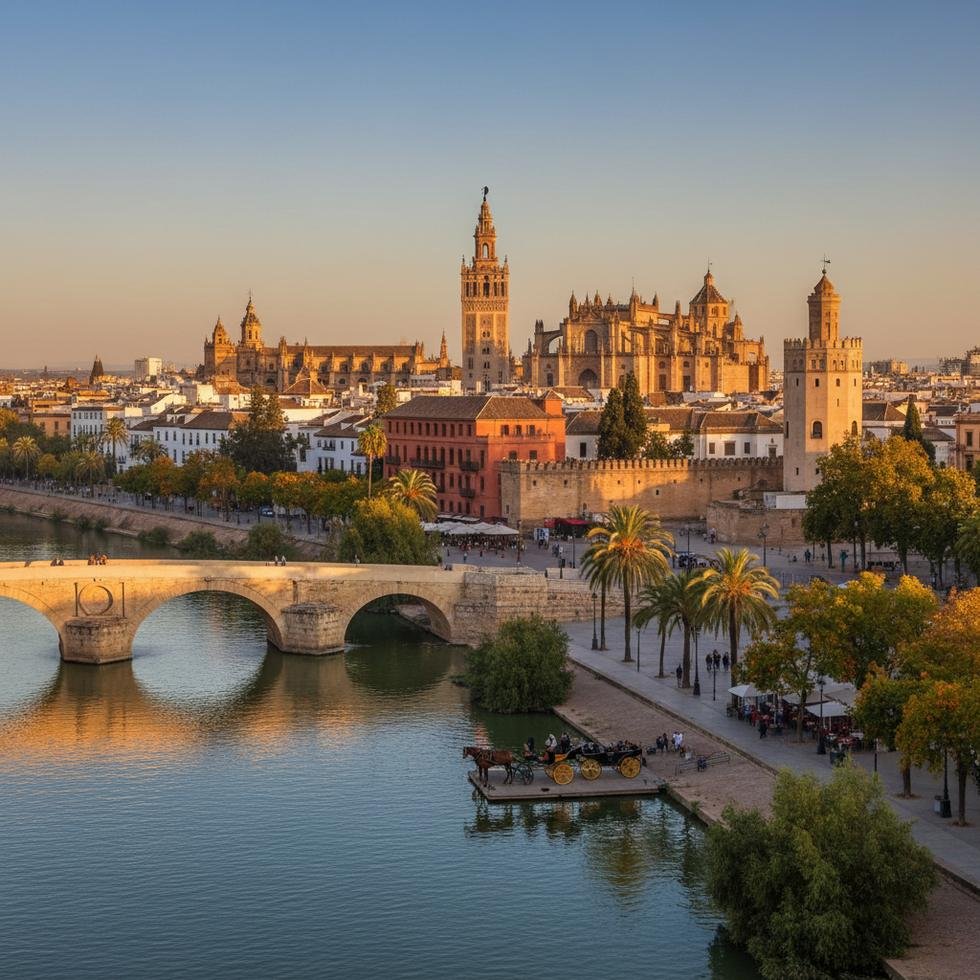 Sevilla şehir manzarası ve turistik noktalar