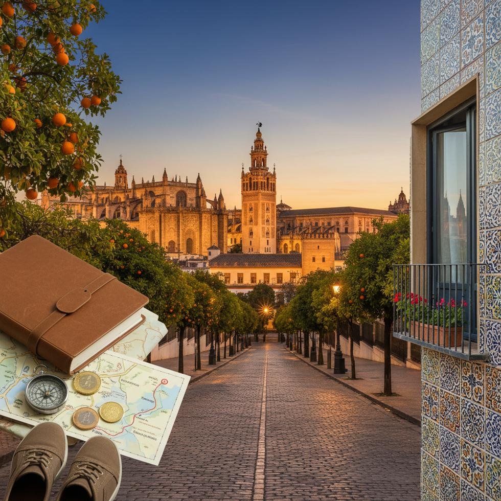 Sevilla şehrinin tarihî yapıları ve caddeleri