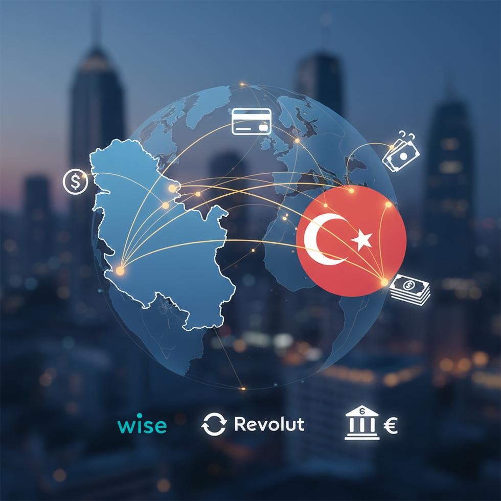 Sırbistan’dan Türkiye’ye para gönderme işlemi için finansal transfer görseli