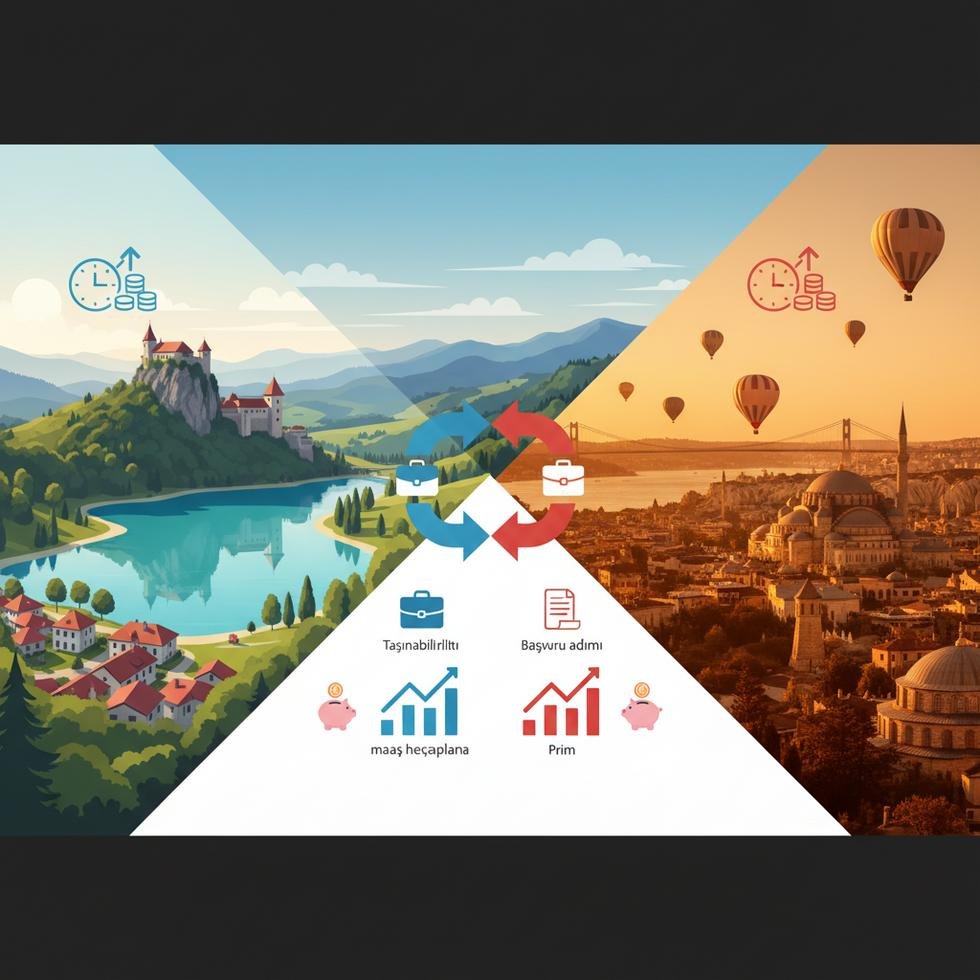 Slovenya ve Türkiye'nin emeklilik sistemlerini karşılaştıran grafik