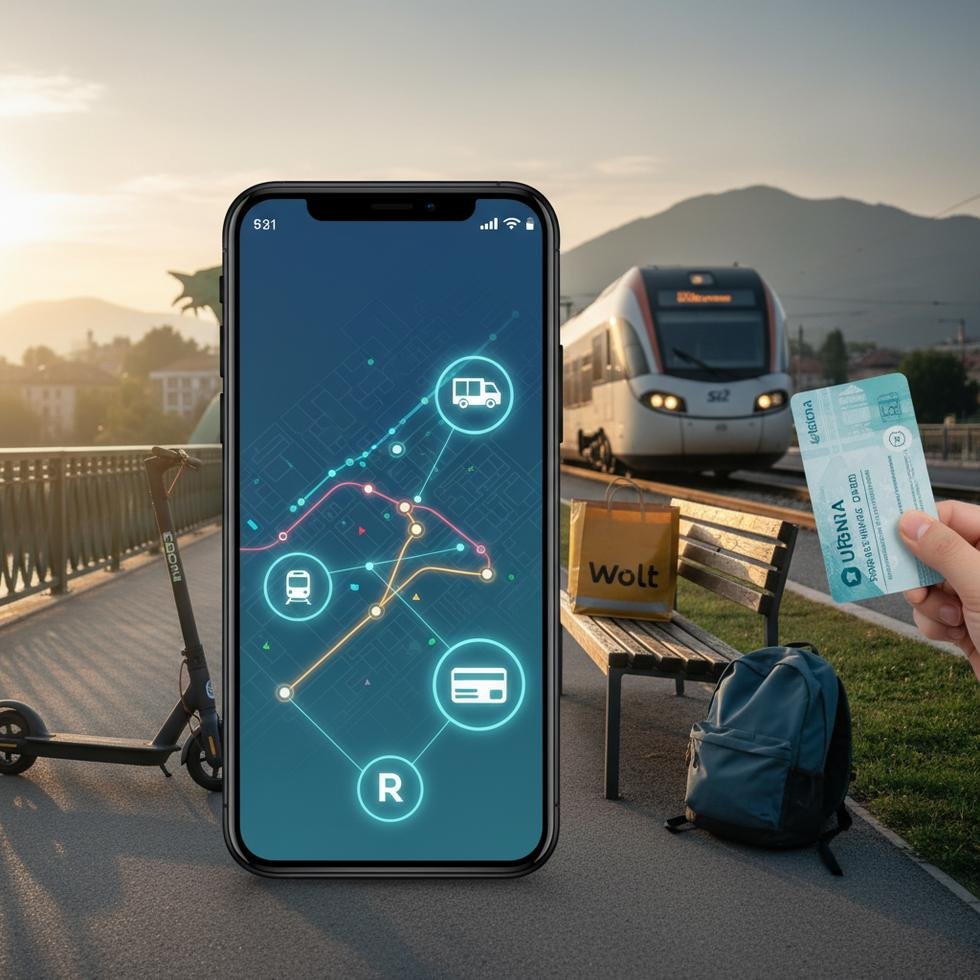 Slovenya’da günlük yaşam için ulaşım, teslimat ve ödeme uygulamaları ekran görüntüleri