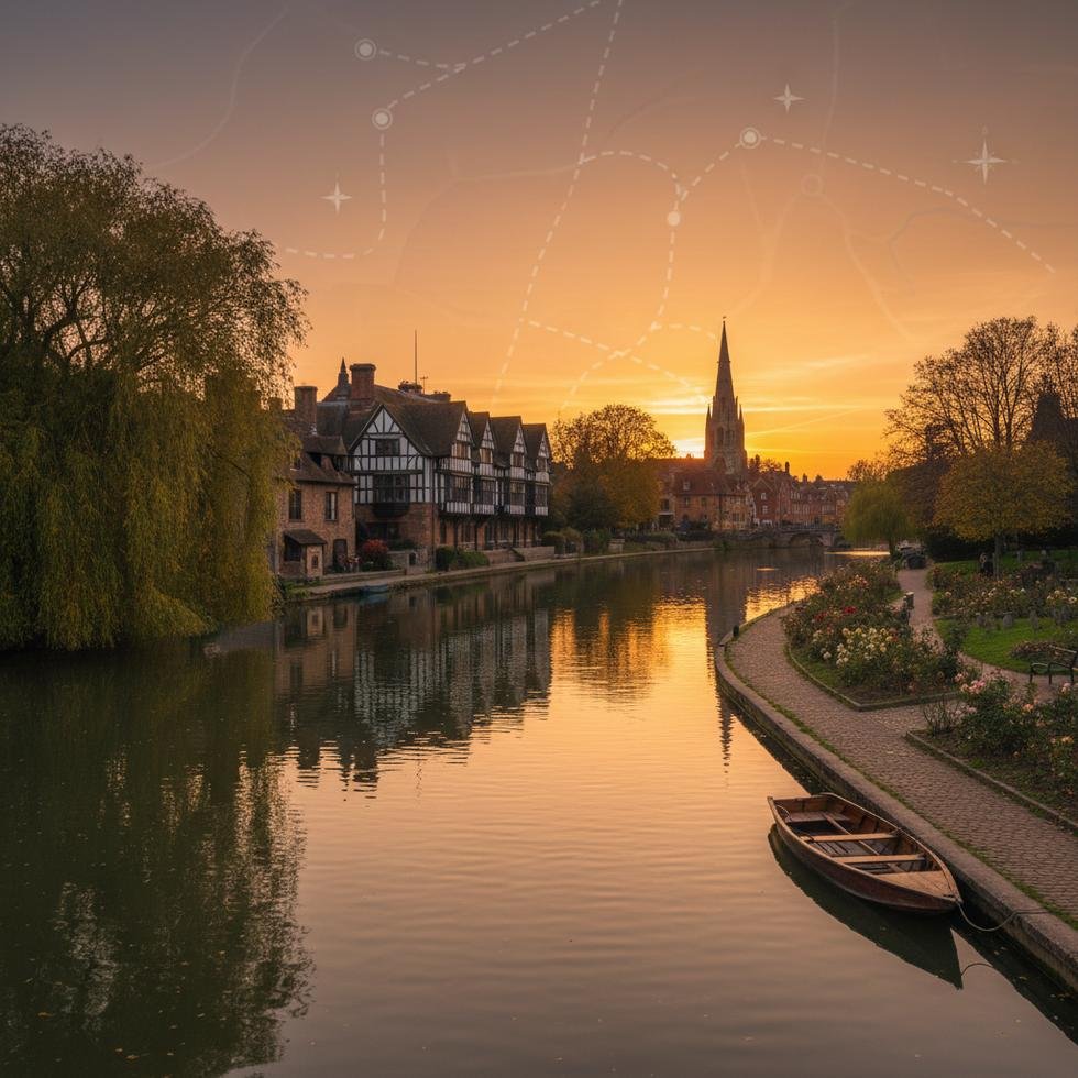 Stratford-upon-Avon'da romantik hafta sonu atmosferi ve Shakespeare temalı evler