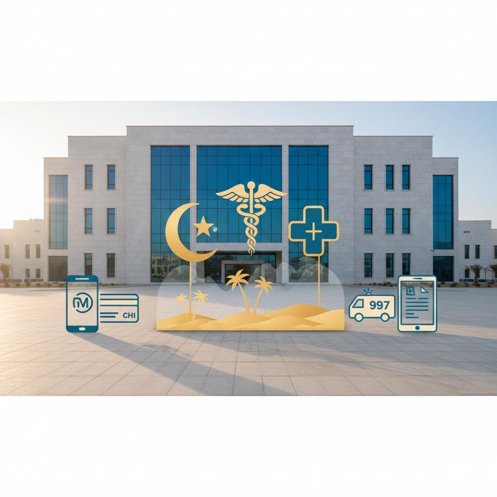 Suudi Arabistan sağlık sistemi ile ilgili hastane ve doktor görüntüsü