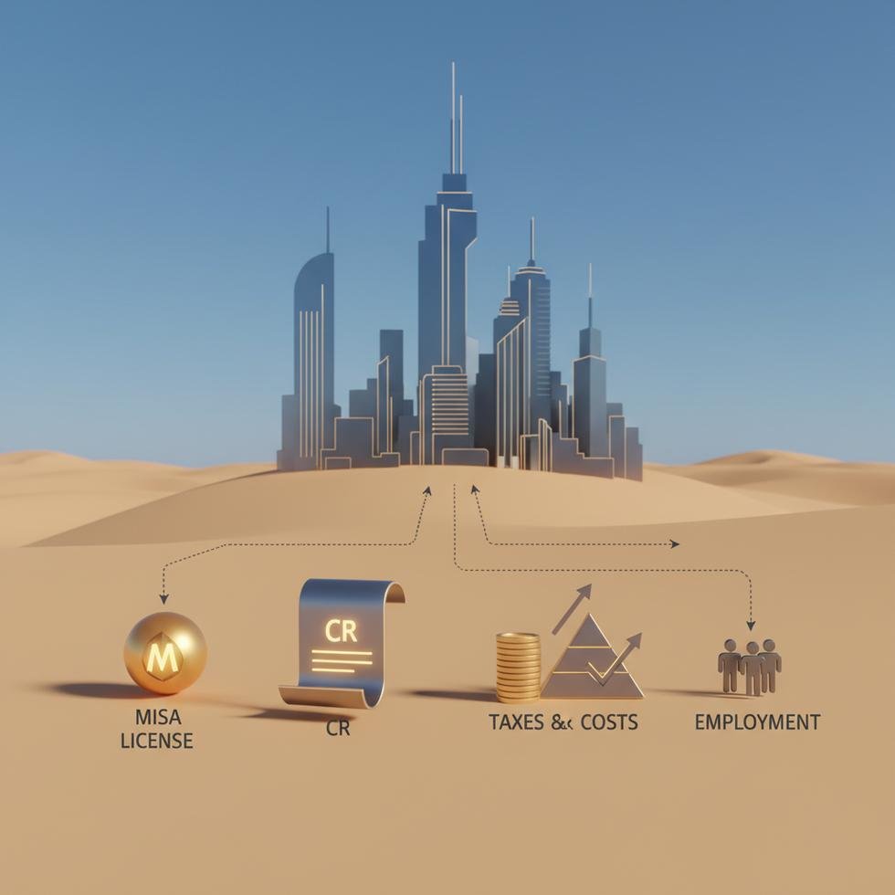 Suudi Arabistan'da şirket kurulum sürecine dair belgeler ve planlama tablosu