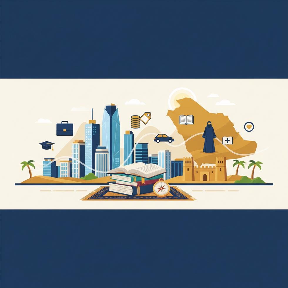 Suudi Arabistan’da günlük yaşam ve iş ortamını gösteren şehir manzarası