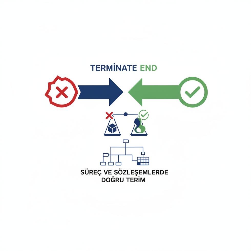Süreç yönetiminde terminate ve end kelimelerinin farkları ve etkileri