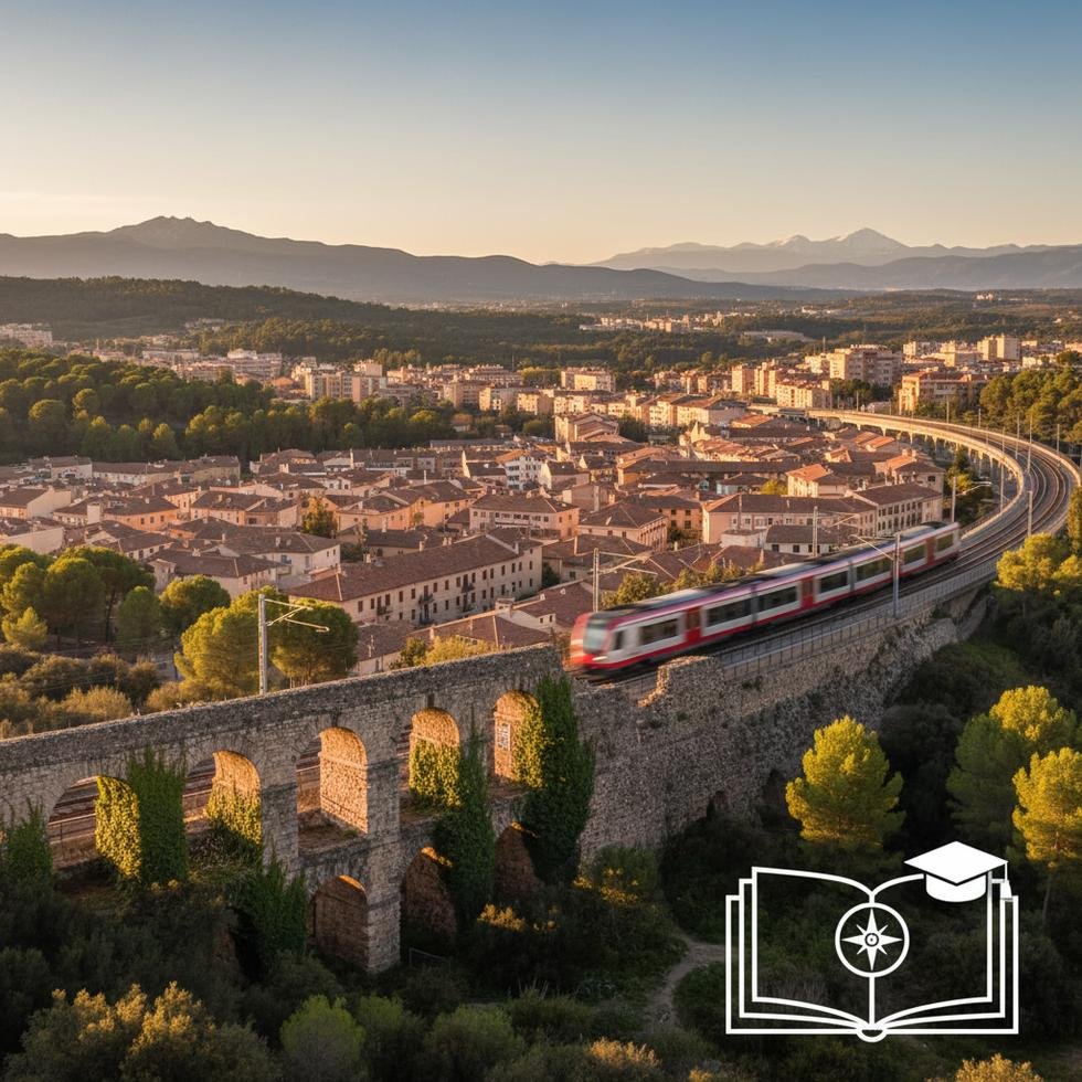 Terrassa şehir manzarası ve modernist mimari